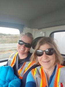 Booking Manager, Melanie Morrill, and Operations Manager, Sue Staniland, in Punta Arenas, Chile. 