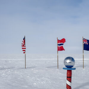The Ceremonial South Pole and flags