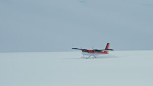 Three Glaciers Retreat skiway with airplane