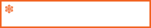 A white rectangular banner with a thick orange border, an orange snowflake icon in the top left corner, and a blank center for text—perfect for highlighting Antarctic Logistics and Expeditions or South Pole information.